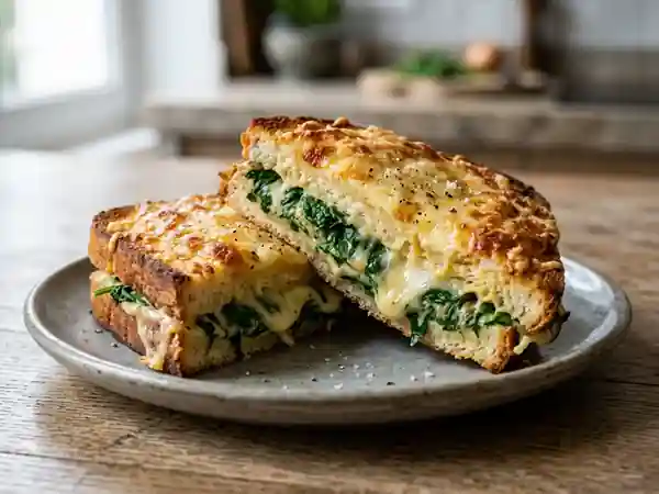 Croque-monsieur fondant épinards et béchamel - Photo de présentation