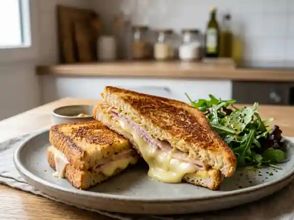 Croque au camembert coulant et jambon - Photo de présentation