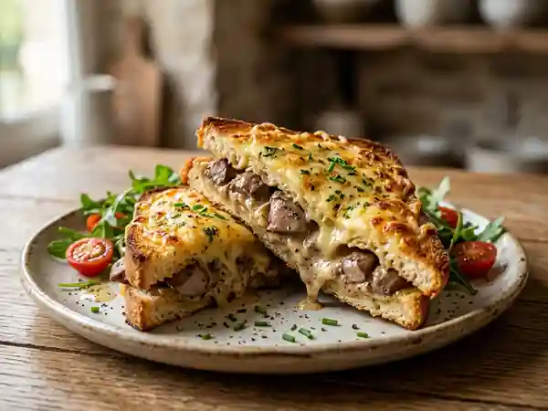 Croque-monsieur fondant aux foies de volaille - Photo de présentation