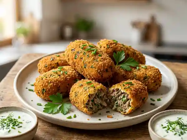 Croquettes de bœuf croustillantes aux herbes - Photo de présentation