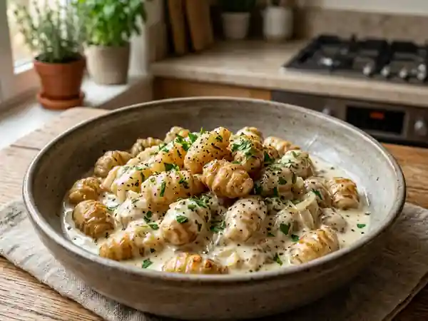 Crosnes fondants à la crème et ail - Photo de présentation