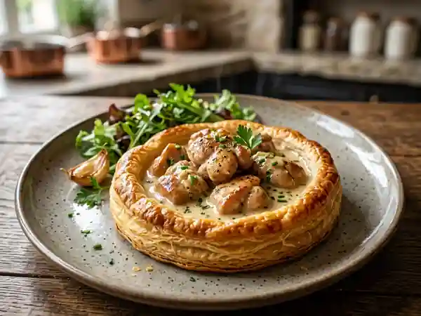 Croustade de ris de veau, crème d'ail confit - Photo de présentation
