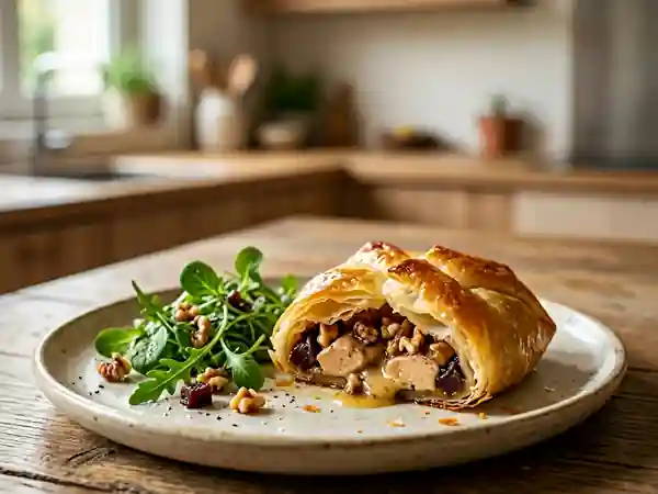 Croustillant de foie gras aux noix et pruneaux : entrée gourmande et raffinée - Photo de présentation