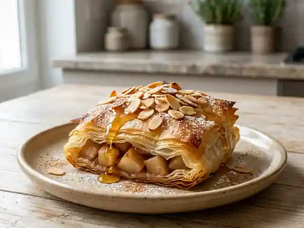 Croustillant gourmand aux poires caramélisées - Photo de présentation