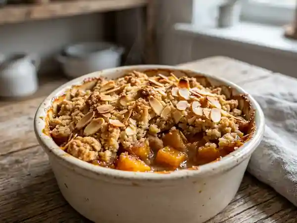 Crumble potiron fondant et amandes grillées - Photo de présentation