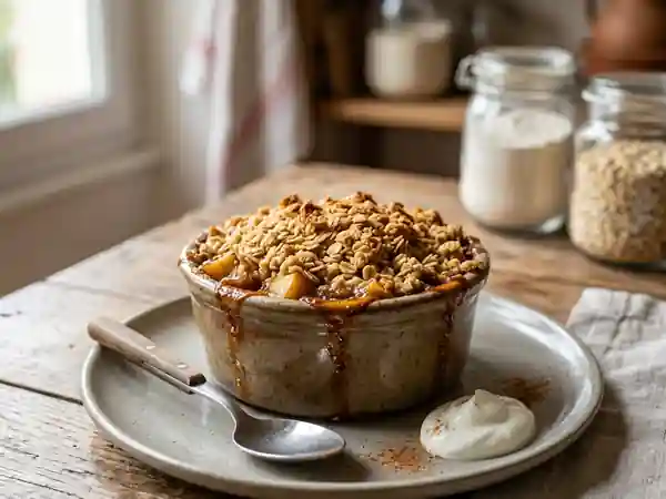 Crumble aux flocons d'avoine et fruits fondants - Photo de présentation