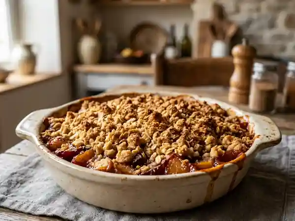 Crumble croustillant aux fruits d'automne épicés - Photo de présentation