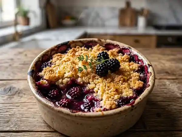 Crumble aux mûres et miel : dessert gourmand et facile - Photo de présentation