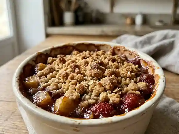 Crumble Croustillant Pomme et Fraise Fondante - Photo de présentation