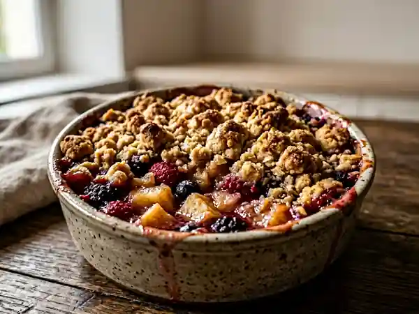 Crumble croustillant pomme et fruits rouges - Photo de présentation