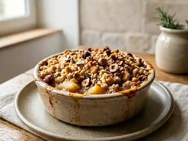 Crumble aux pommes et noisettes : dessert gourmand et facile - Photo de présentation