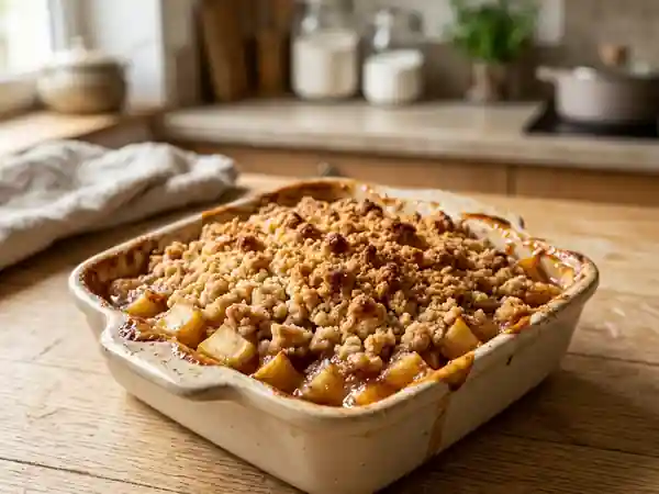 Crumble aux pommes fondant et croustillant : recette facile et gourmande - Photo de présentation