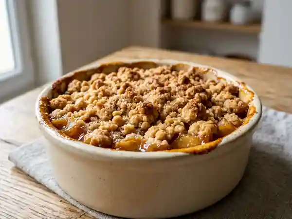 Crumble aux pommes fondant et croustillant : recette facile pour une personne - Photo de présentation