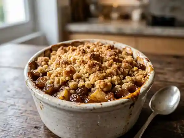 Crumble Pommes-Raisins Croustillant et Cannelle - Photo de présentation