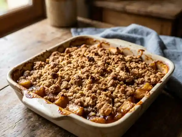 Crumble aux pommes fondant et sablé - Photo de présentation
