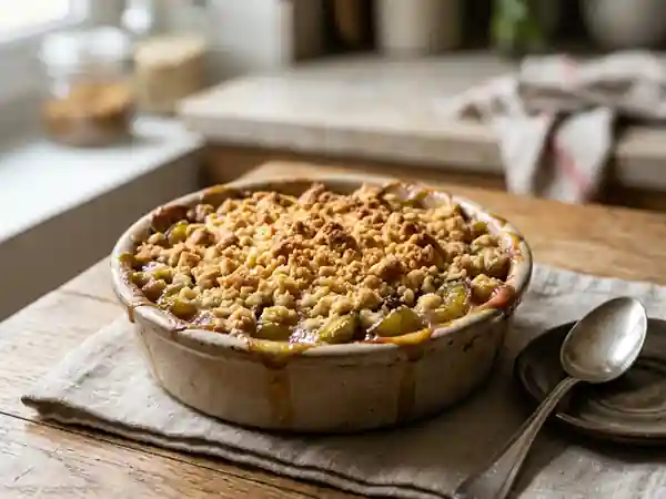 Crumble croustillant aux reines-claudes fondantes - Photo de présentation