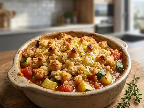 Crumble ensoleillé tomates et courgettes - Photo de présentation