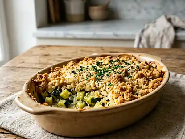 Crumble de courgettes au parmesan fondant - Photo de présentation
