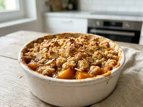 Crumble Pêches et Amandes Croustillant - Photo de présentation
