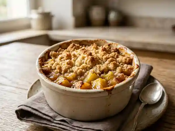 Crumble fondant à l'ananas frais : dessert gourmand et facile - Photo de présentation