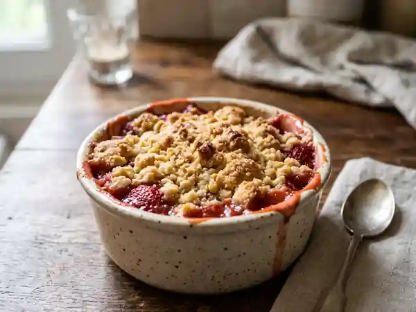 Crumble Fraise-Rhubarbe au Sablé d'Amande - Photo de présentation