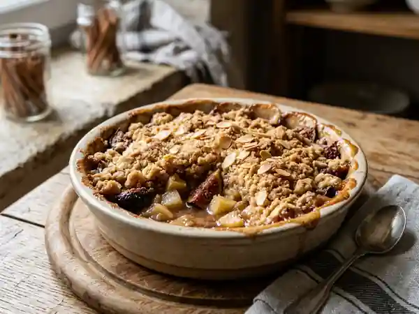 Crumble croustillant pommes et figues fondantes - Photo de présentation