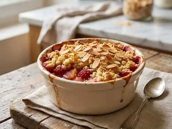 Crumble Pomme Framboise aux Amandes Croquantes - Photo de présentation