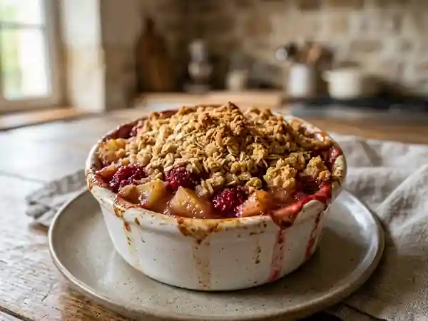 Crumble léger aux fruits de Jeanne : dessert sain et gourmand - Photo de présentation