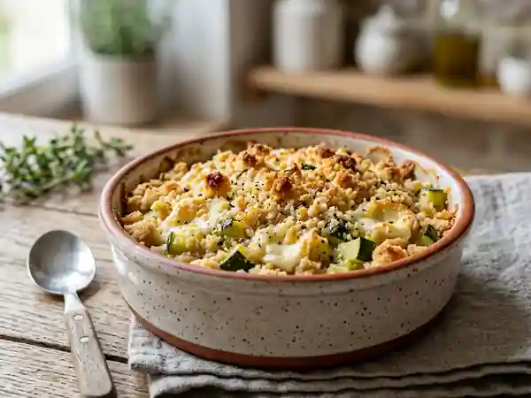 Crumble savoureux au chèvre et courgettes fondantes - Photo de présentation