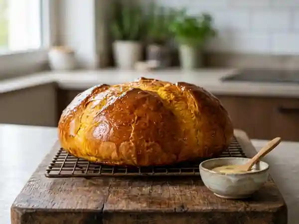 Cuchaule Suisse Traditionnelle au Safran : Pain Brioché Doré et Moelleux - Photo de présentation