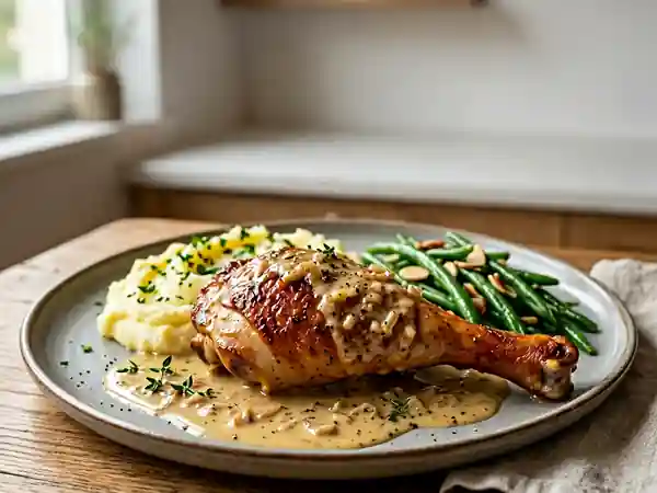 Cuisse de dinde rôtie à la crème de Dijon - Photo de présentation