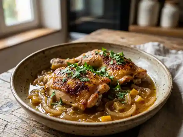 Poulet fondant au citron confit et gingembre - Photo de présentation