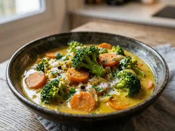 Curry de brocolis fondant au lait de coco - Photo de présentation