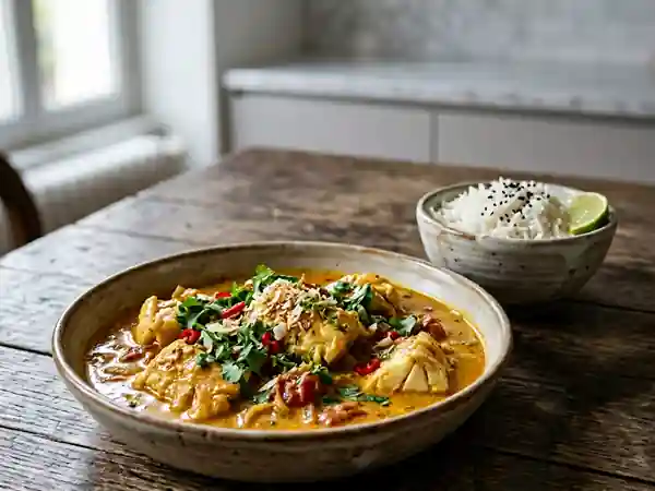 Curry de poisson Mumbai crémeux au coco - Photo de présentation