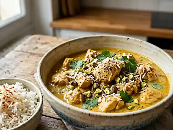 Poulet crémeux coco et pistaches croquantes - Photo de présentation