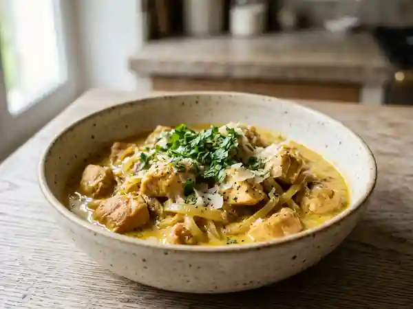 Curry de poulet au parmesan crémeux - Photo de présentation