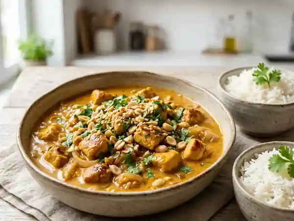 Curry de poulet crémeux aux cacahuètes - Photo de présentation