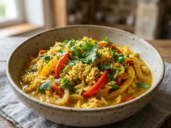 Riz aux poivrons fondant et lait de coco - Photo de présentation