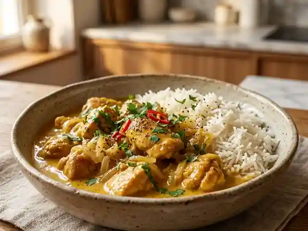 Poulet au curry et lait de coco crémeux - Photo de présentation