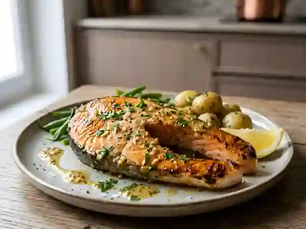 Darnes de saumon grillées à la moutarde - Photo de présentation