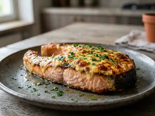 Darnes de saumon gratinées au fromage onctueux - Photo de présentation