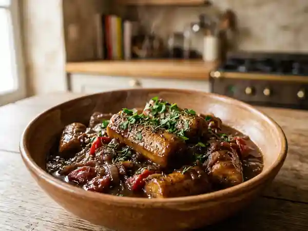 Daube de bananes fondante au vin rouge - Photo de présentation