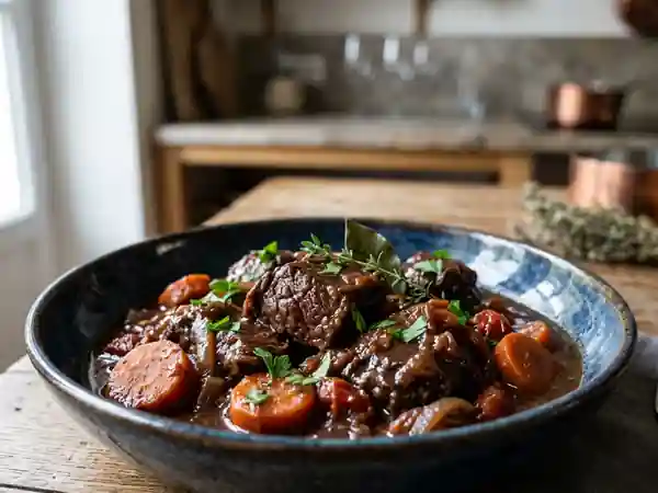 Daube de bœuf à l'armagnac et jus corsé - Photo de présentation