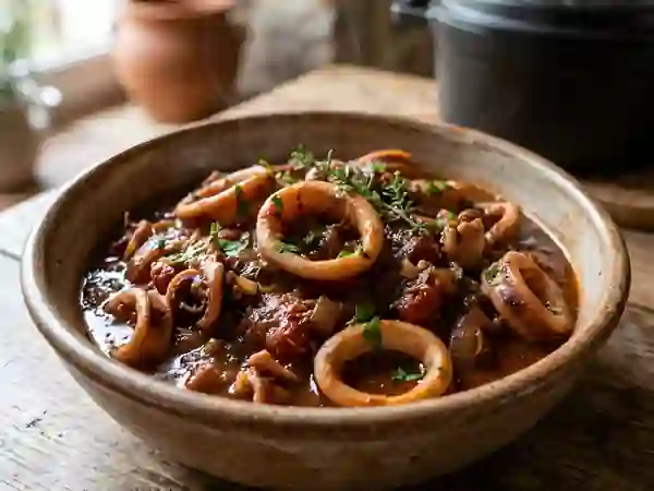 Daube de calamars au vin rouge - Photo de présentation
