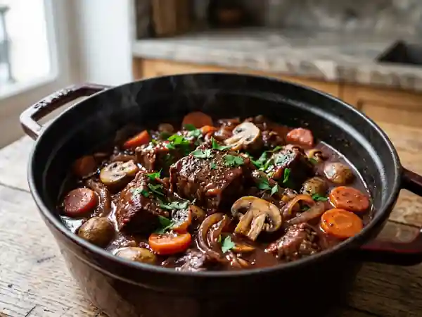 Daube de bœuf fondante au vin rouge - Photo de présentation