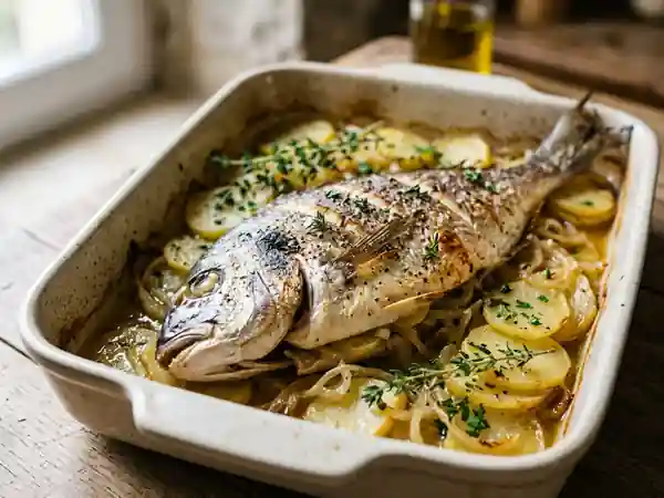Daurade Boulangère : Recette Traditionnelle et Savoureuse - Photo de présentation