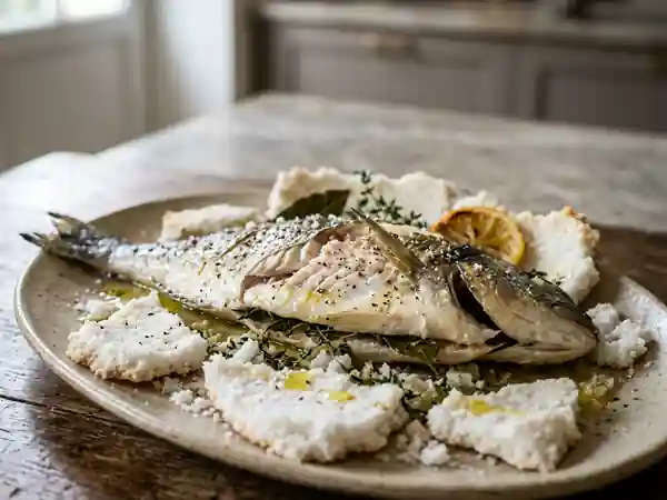 Daurade rôtie sous sel et aromates - Photo de présentation