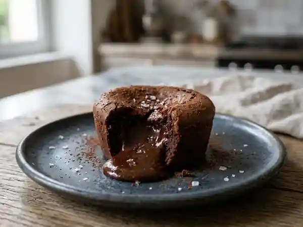 Fondant au chocolat noir et cœur coulant - Photo de présentation
