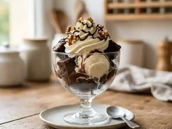 Coupe Brownie Fondante aux Éclats de Noix - Photo de présentation