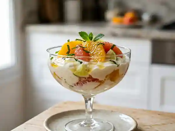 Suprêmes d'agrumes au fromage blanc crémeux - Photo de présentation